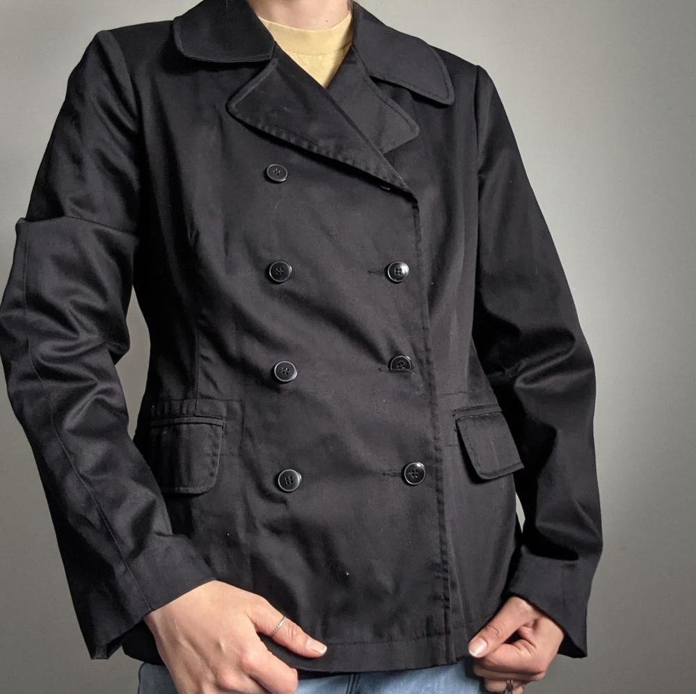 Black double breasted light coat